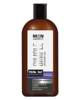 შხაპის გელი, თმის, სახისთვის 3 in 1 Men Aspect Simple