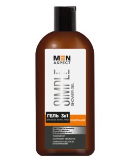 შხაპის გელი, თმის, სახისთვის 3 in 1 Men Aspect Simple