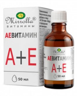 აე (A+E) ვიტამინ ბუნებრივი ვიტამინებით – Mirrolla® ფლაკონი 50 მლ