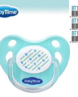 BT128 სილიკონის ორთოდონტული გაუმჭვირვალე მატყუარა თავსახურით №1 ( 0 – 6 თვე)