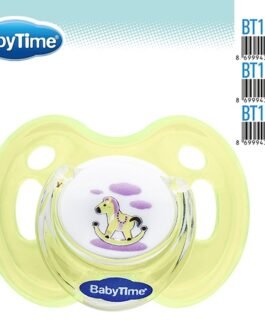 BT150 სილიკონის მრგვალი მატყუარა Candy ილუსტრაციით, თავსახურით №2 ( 6- 18 თვე)