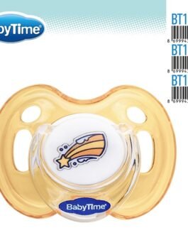 BT150 სილიკონის მრგვალი მატყუარა Candy ილუსტრაციით, თავსახურით №2 ( 6- 18 თვე)