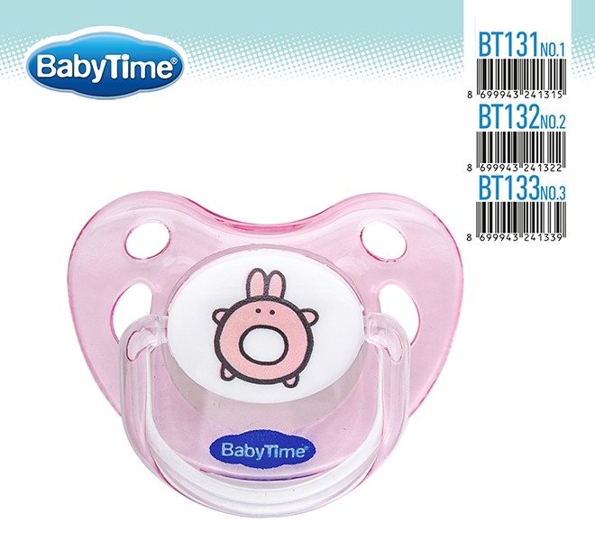 BT131 სილიკონის ორთოდონტული გაუმჭვირვალე Candy თავსახურით №1 (0 – 6 თვე) - Image 3