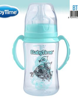 BT077 PP კვების ბოთლი ფართო ყელით, სახელურით 250 მლ