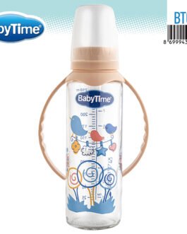 BT079 შუშის კვების ბოთლი, სახელურით 250 მლ