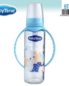 BT079 შუშის კვების ბოთლი, სახელურით 250 მლ