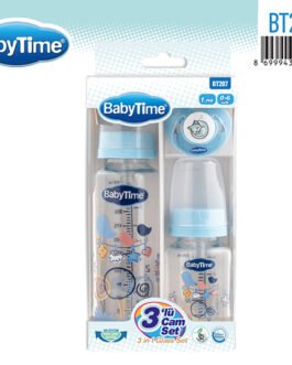 BT207 შუშის კვების ბოთლის და მატყუარას ნაკრები – სამი ერთში