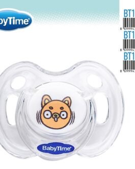 BT147 სილიკონის მრგვალი გამჭვირვალე მატყუარა ილუსტრაციით, თავსახურით №2( 6- 18 თვე)