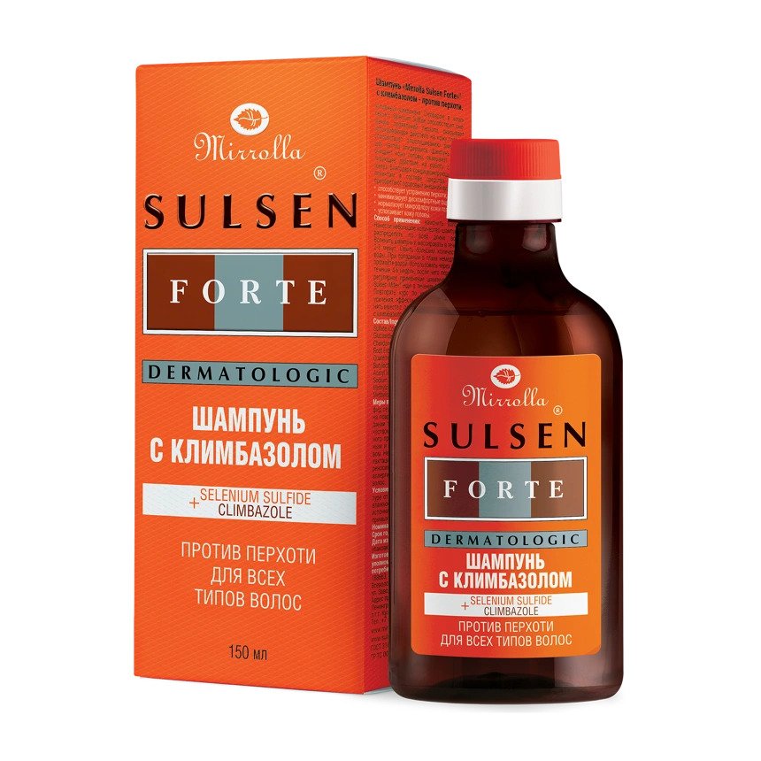 სულსენ ფორტე შამპუნი კლიმბაზოლით Mirrolla 150 მლ