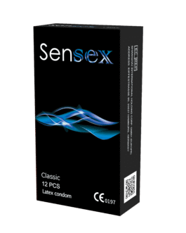 პრეზერვატივი Sensex (სენსექს) კლასიკი L – 180მმ; W – 52მმ; T – 0.065მმ №12 ცალი