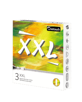 პრეზერვატივი Onetouch (ვანთაჩ) XXL L – 200მმ; W – 56მმ; T – 0.065მმ №3 ცალი