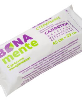 მარლის ხელსახოცი 2 ფენიანი, სტერილური 45სმ x 29სმ №5 – Bona Mente!