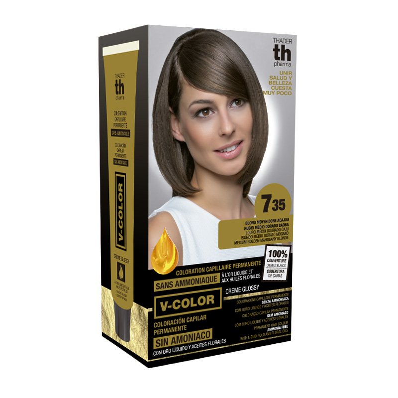 თმის საღებავი 735 Medium Golden Mahogany Blonde☘️ N 735 საშუალო ოქროსფერი, მაჰაგონისფერი ქერა, ამიაკის გარეშე