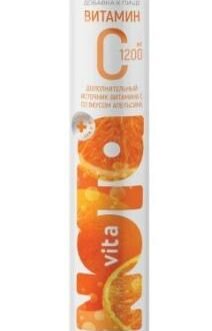 ვიტამინი C 1200მგ Nova Vita შუშხუნა აბი ფორთოხლის გემოთი №20
